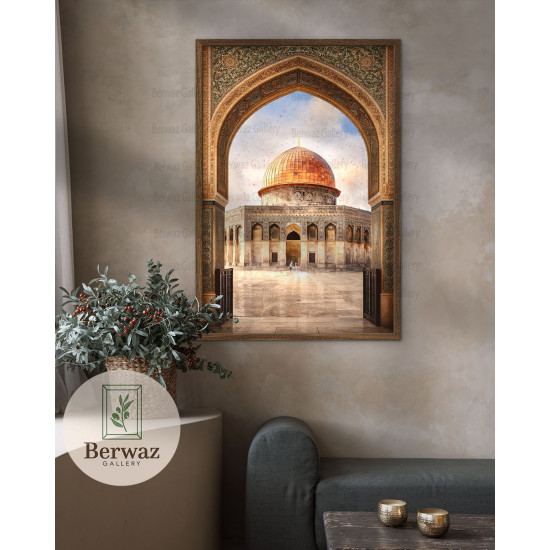 تصميم قبة الصخرة مع بوابة