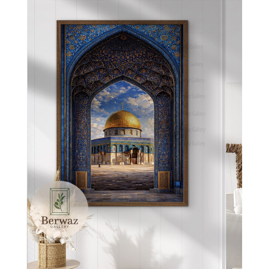 تصميم القبة الصخرة مع بوابة