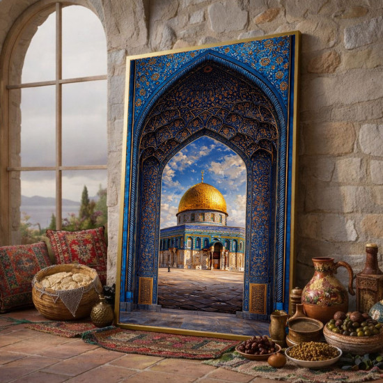 تصميم القبة الصخرة مع بوابة