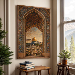 تصميم القبة الصخرة مع بوابة