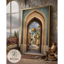 تصميم القبة الصخرة مع بوابة