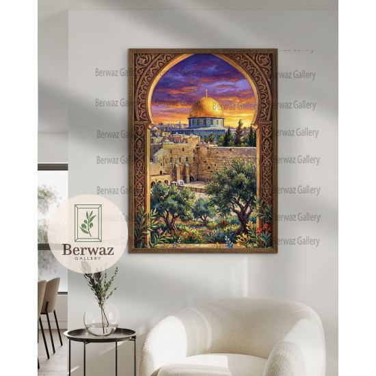 تصميم القبة الصخرة مع بوابة