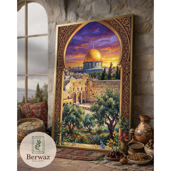 تصميم القبة الصخرة مع بوابة