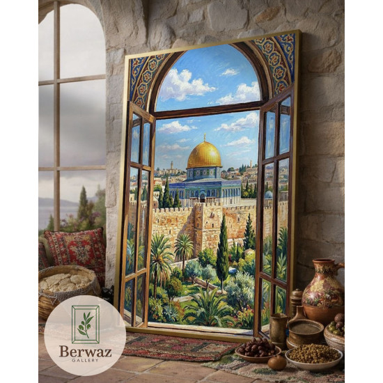 تصميم القبة الصخرة مع بوابة