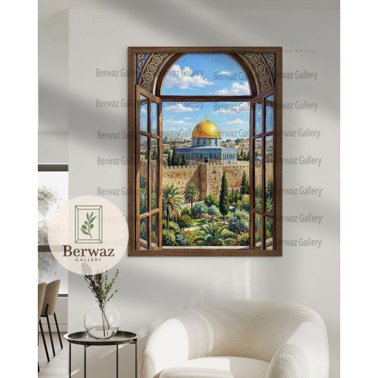 تصميم القبة الصخرة مع بوابة