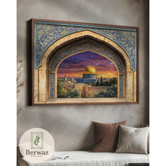 تصميم القبة الصخرة مع بوابة