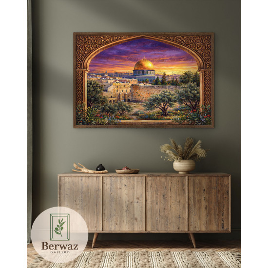 تصميم القبة الصخرة مع بوابة