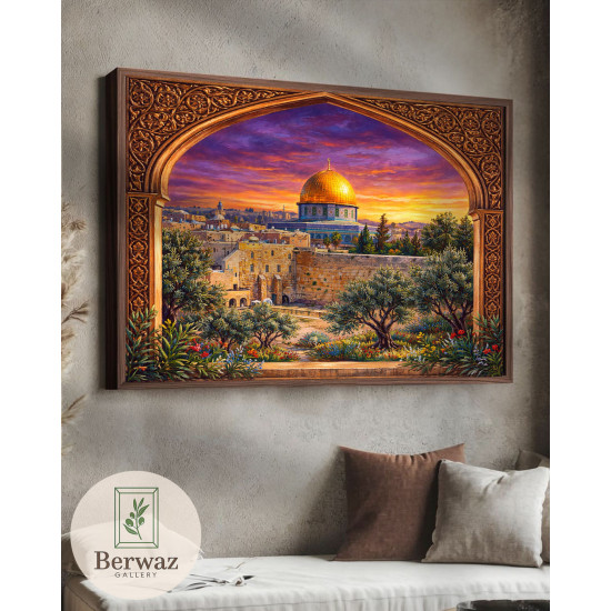 تصميم القبة الصخرة مع بوابة