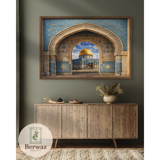 تصميم القبة الصخرة مع بوابة