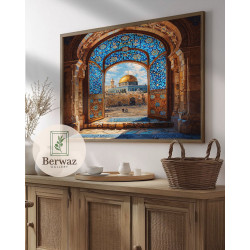 تصميم القبة الصخرة مع بوابة